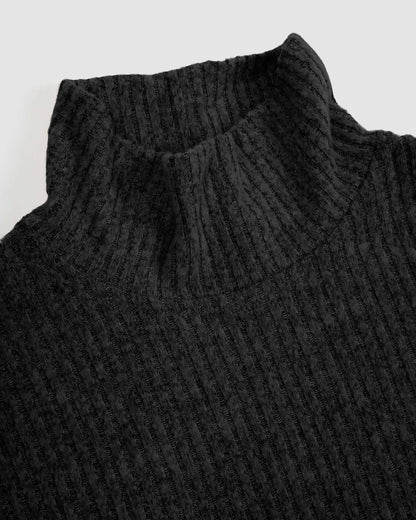 Jersey cuello subido rib canalé mujer