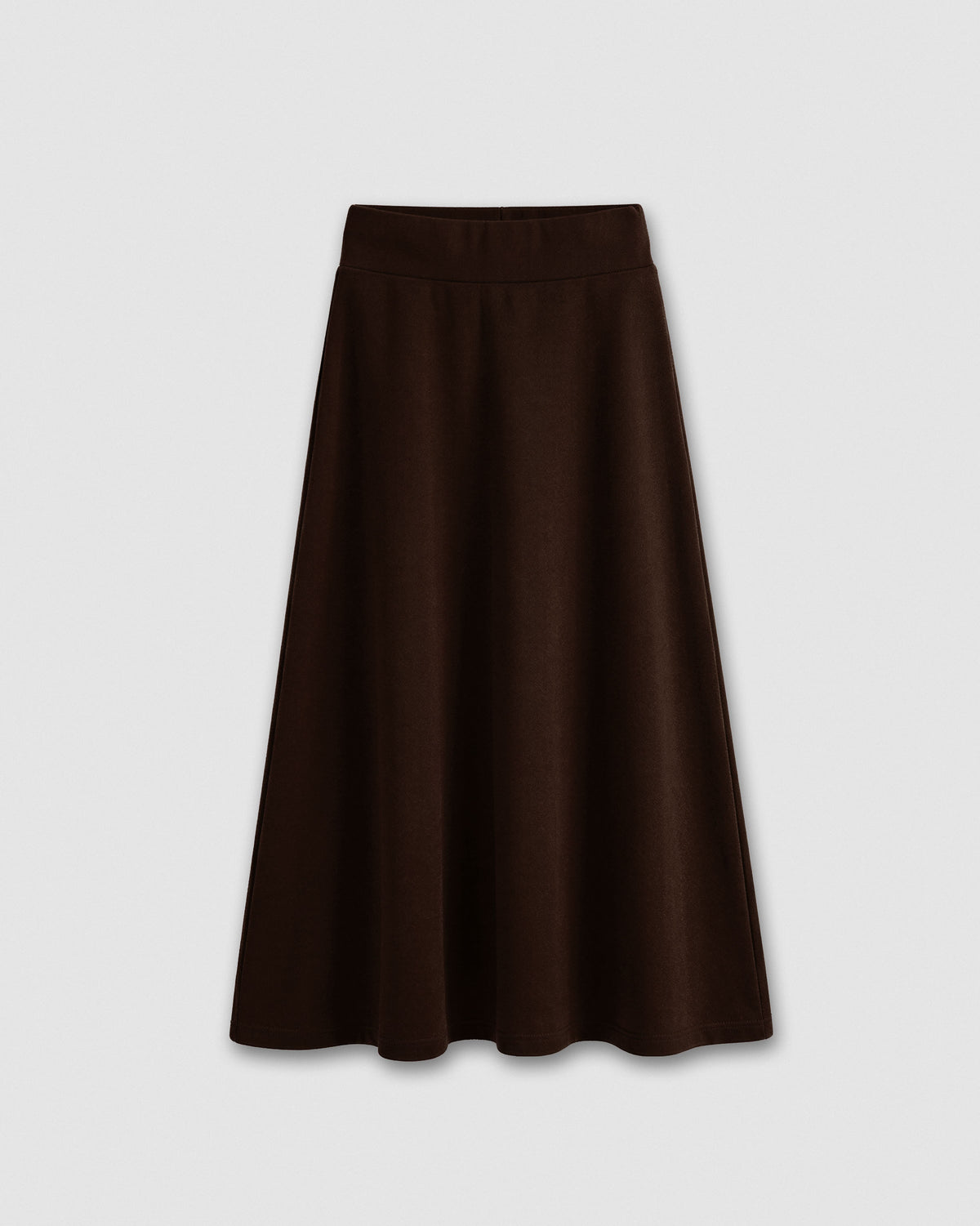 Falda midi viscosa evasé angorina chocolate