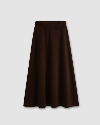 Falda midi viscosa evasé angorina chocolate