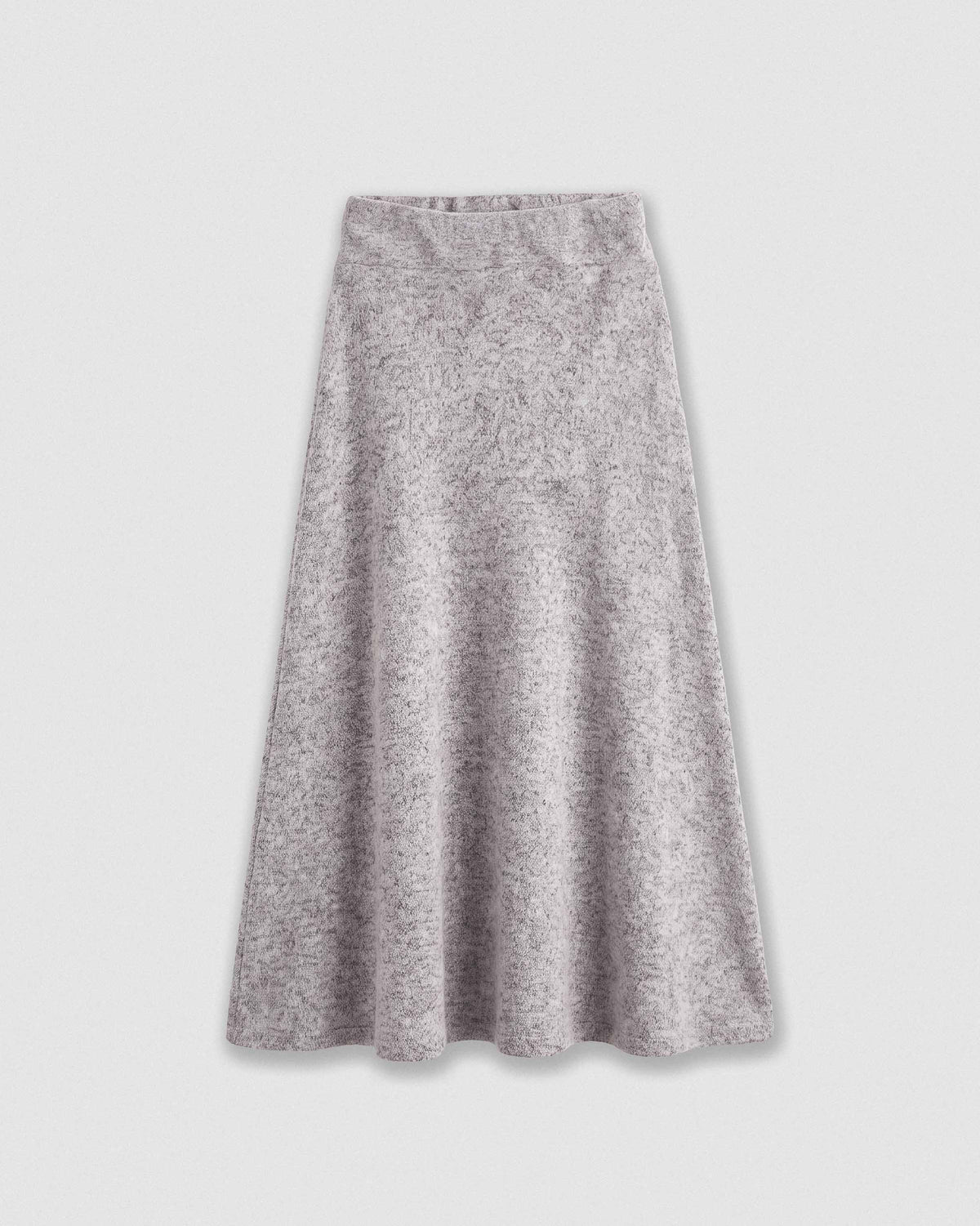 Falda midi viscosa evasé angorina gris claro