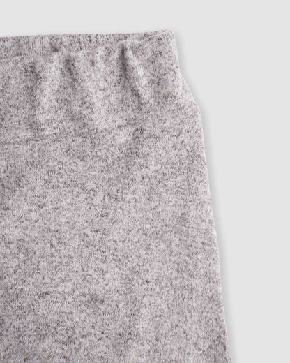 Falda midi viscosa evasé angorina gris claro
