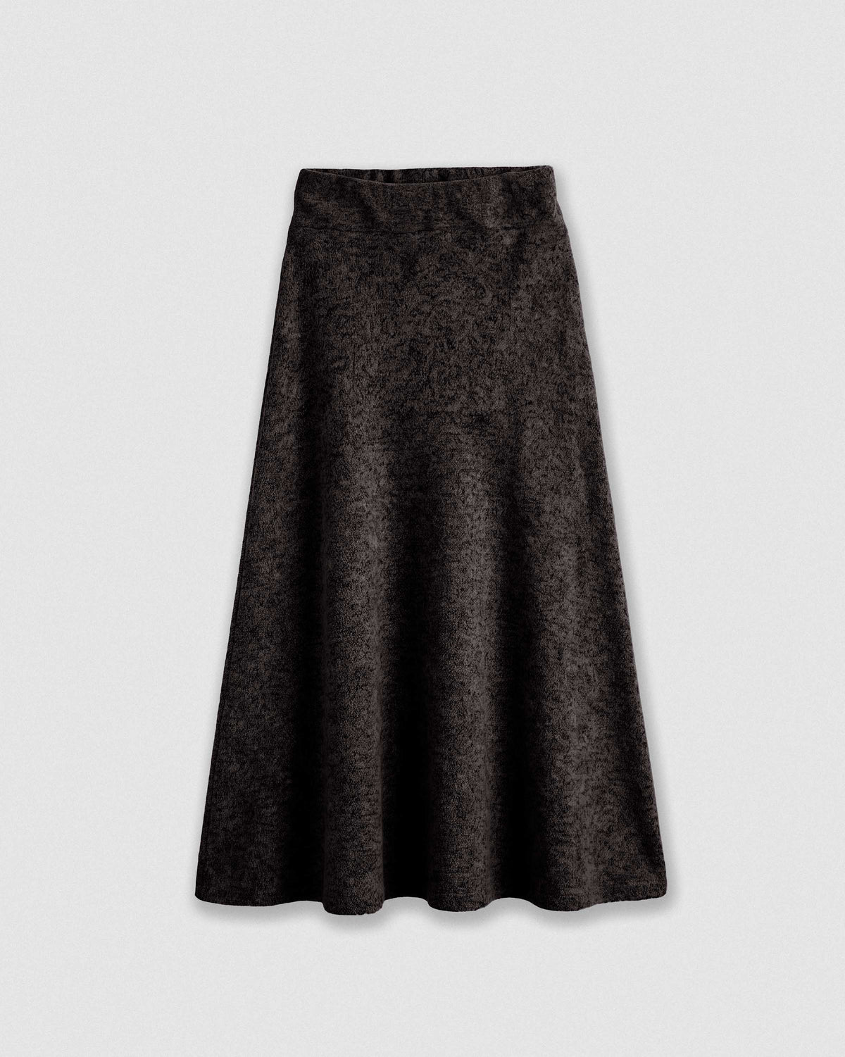 Falda midi viscosa evasé angorina gris marengo