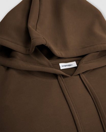 Sudadera capucha fluida chocolate