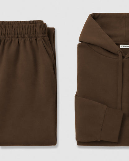 Sudadera capucha fluida chocolate