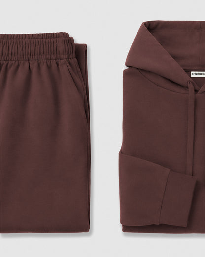 Sudadera capucha fluida tinto