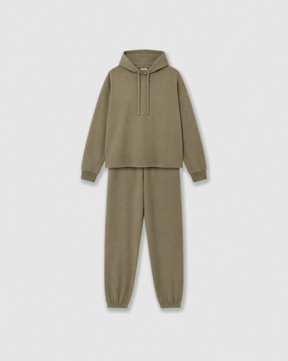 Sudadera capucha fluida verde cacería