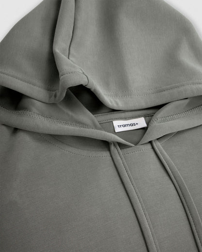 Sudadera capucha fluida azul agua