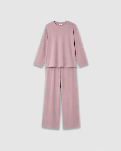 Pijama largo viscosa rosa