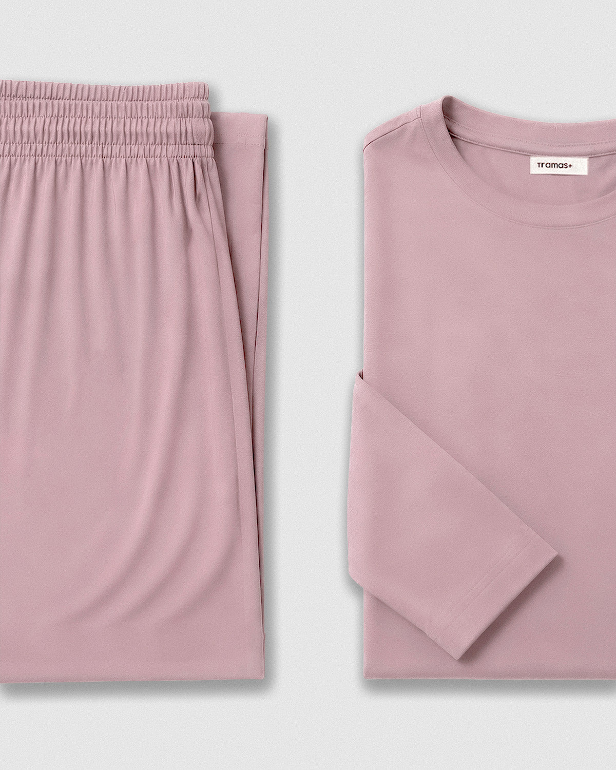 Pijama largo viscosa rosa