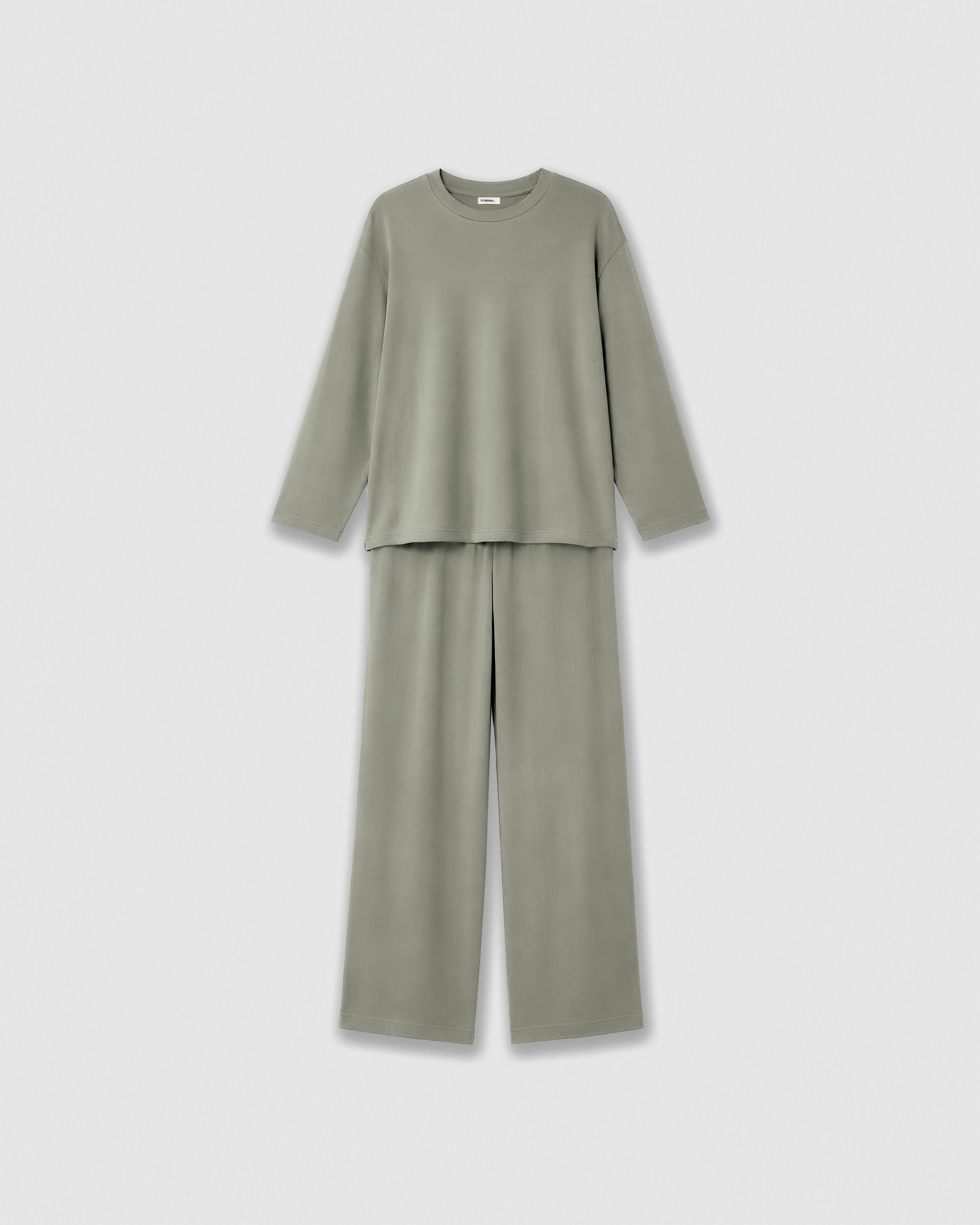 Pijama feminino longo liso de viscose