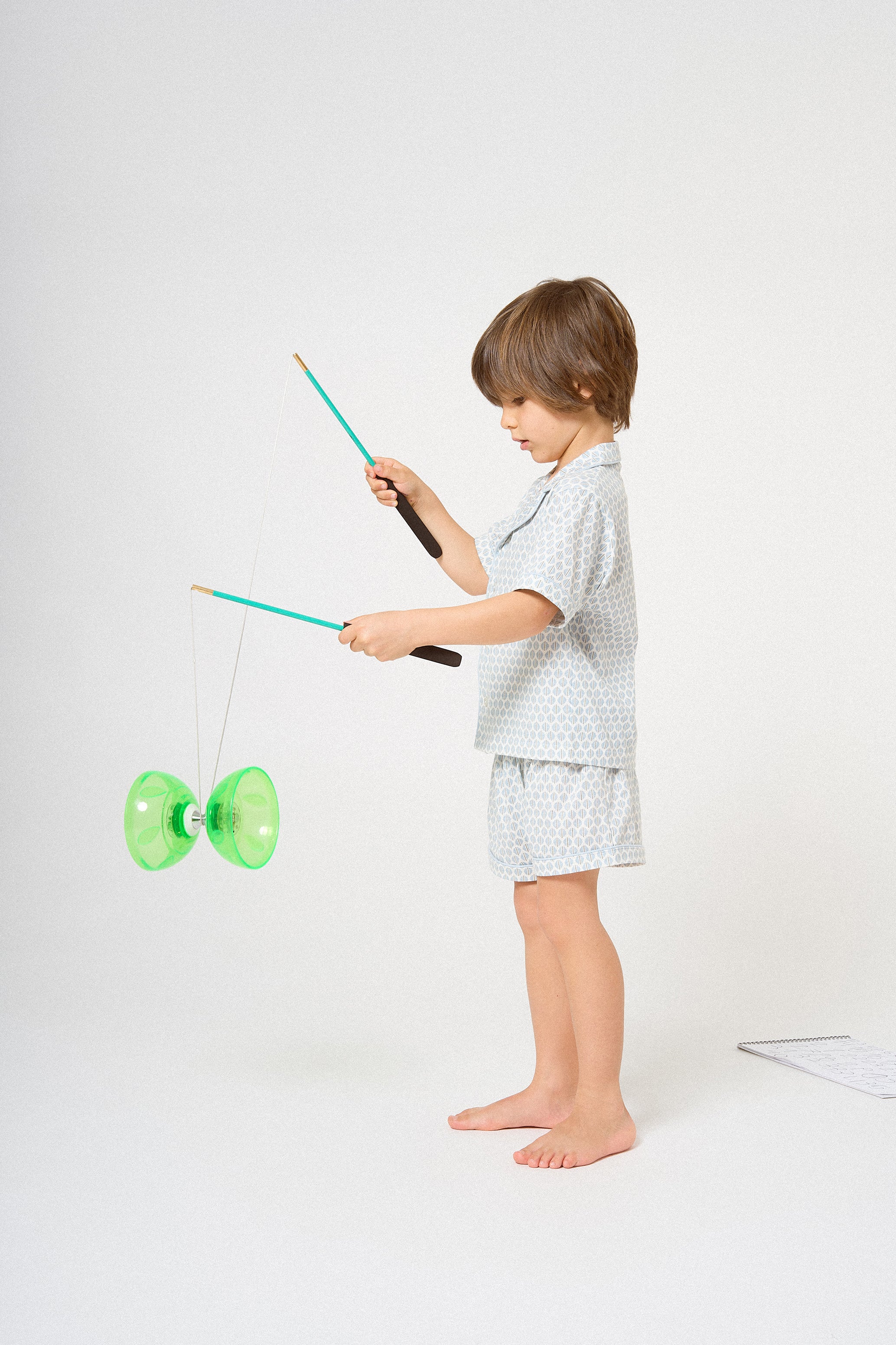 Pigiama corto per bambini, in cotone color indaco
