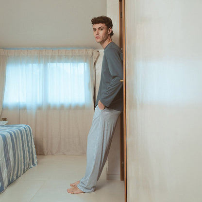 Pijama comprido Kodac de algodão azul marinho