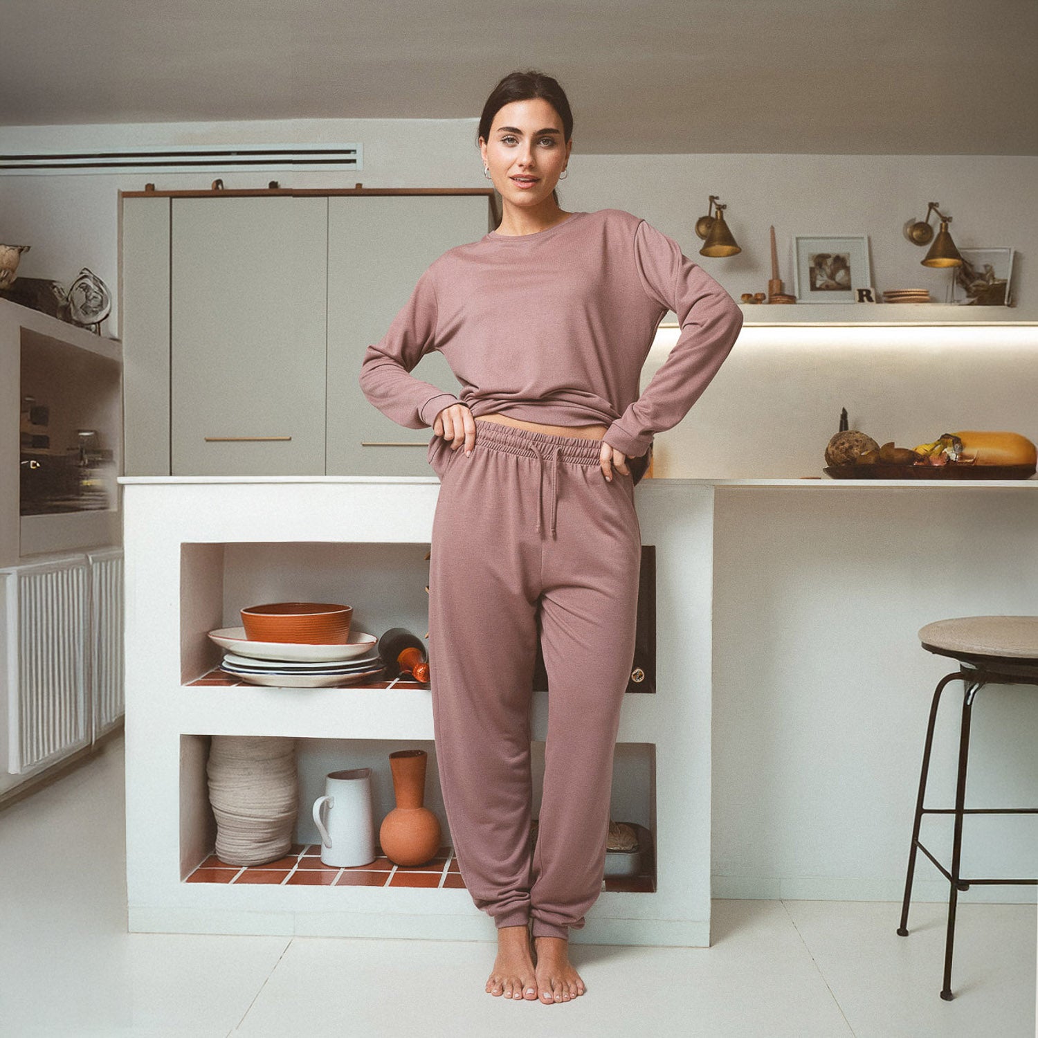 Pantalón largo básico deportivo mujer