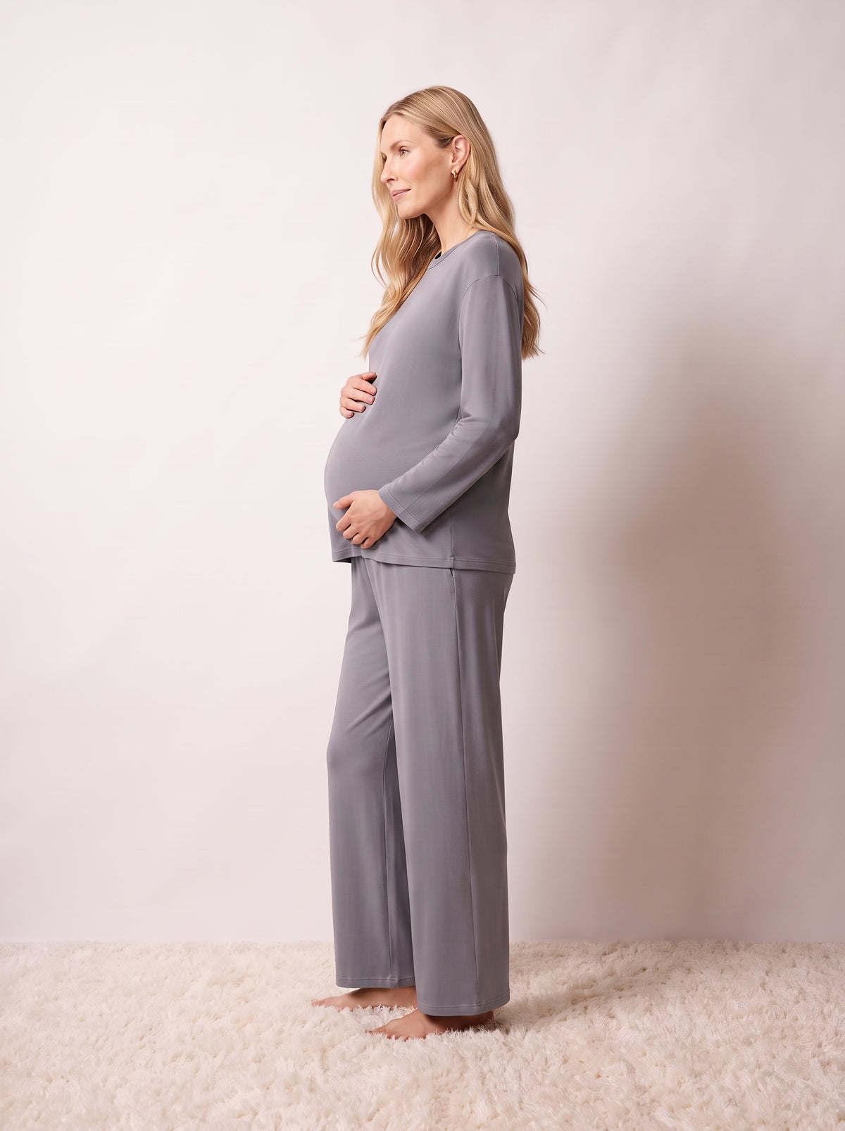 Pijama largo premamá viscosa índigo