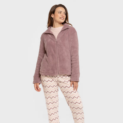 Sudadera coral lisa Berenjena