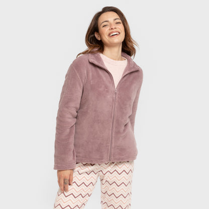 Sudadera coral lisa Berenjena