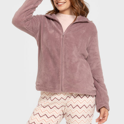 Sudadera coral lisa Berenjena