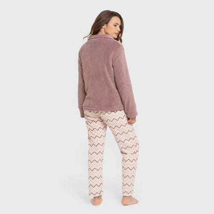 Sudadera coral lisa Berenjena