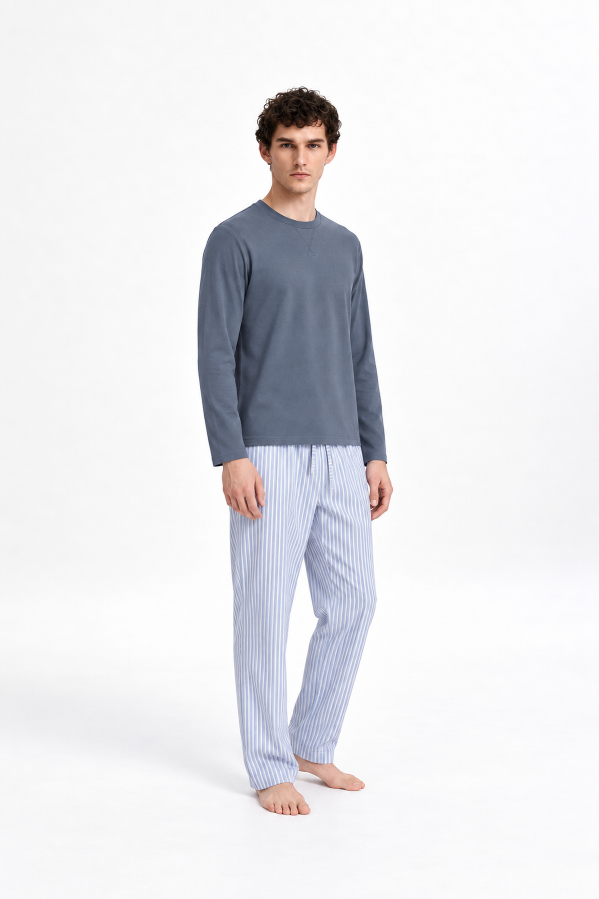 Pigiama lungo in cotone kodac blu navy