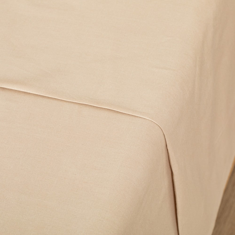 conjunto de lençóis de algodão cor areia