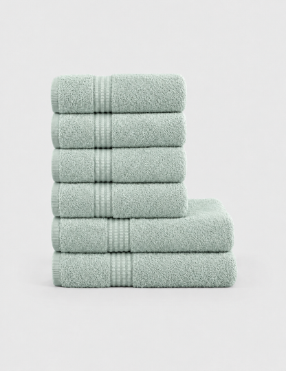 Pack 6 toallas 700gr/m² verde keike