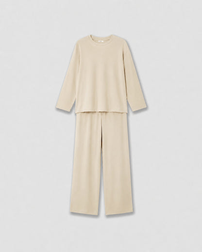 Pyjama long uni en viscose pour femme