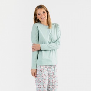 Pijamas baratos para mujer manga y pantalón largo |Tramas®